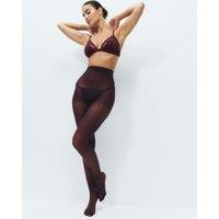 M&S Sheer Spot Tights Aubergine