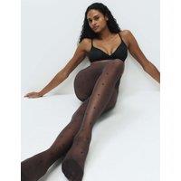 M&S Sheer Spot Tights Chocolate