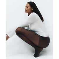 M&S Sheer Spot Tights Navy