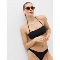M&S Padded Bandeau Halter Neck Bikini Top Black