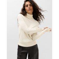 M&S Slim Fit Roll Neck Fitted Jumper Ivory