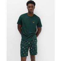 M&S Pure Cotton Christmas Family Pyjamas Green Mix