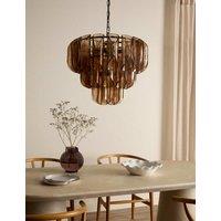 M&S 3-Tier Curved Glass Pendant Light Brown