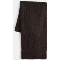 Autograph Ribbed Scarf With Wool Dark Chocolate