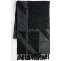 Autograph Pure Ultra Fine Merino Wool Geometric Scarf Charcoal