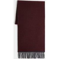 M&S Wool Blend Reversible Herringbone Scarf Burgundy Mix
