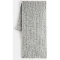 Autograph Ribbed Scarf With Wool Grey
