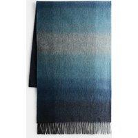 Autograph Pure Merino Wool Checked Scarf Blue Mix
