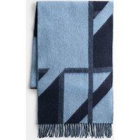 Autograph Pure Ultra Fine Merino Wool Geometric Scarf Blue Mix