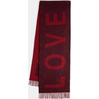 M&S Wool Blend Slogan Oversized Scarf Burgundy Mix