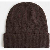 M&S Knitted Beanie Hat Dark Brown