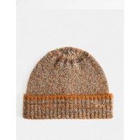 M&S Knitted Beanie Hat Brown Mix