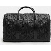 Autograph Leather Woven Buckle Weekend Bag Black