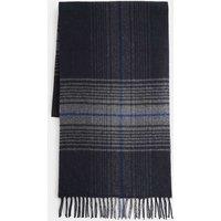 M&S Wool Blend Checked Scarf Blue Mix