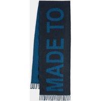 M&S Wool Blend Slogan Oversized Scarf Blue Mix