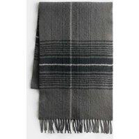 M&S Wool Blend Checked Scarf Grey Mix