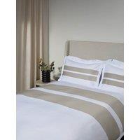 M&S X Kelly Hoppen Sateen Stripe Bedding Set Taupe Mix
