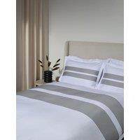 M&S X Kelly Hoppen Sateen Stripe Bedding Set Grey Mix