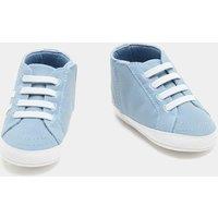 M&S Baby Canvas Riptape Pram Trainers (0-18 Mths) Light Blue