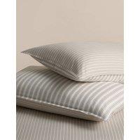 M&S 2 Pack Brushed Cotton Striped Pillowcases Linen