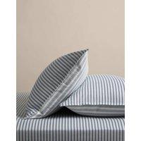 M&S 2 Pack Brushed Cotton Striped Pillowcases Slate Blue
