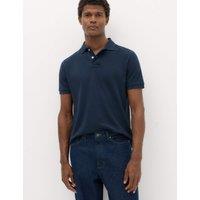 M&S The Perfect Cotton Slim fit Pique Polo Shirt Navy