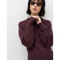 M&S Crew Neck Fitted Jumper Dark Aubergine