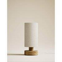 M&S Wood Base Table Lamp Natural
