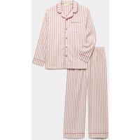 M&S Pure Cotton Striped Christmas Family Pyjamas (1-16 Yrs) Red Mix
