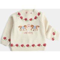 M&S Horse Knitted Jumper (0-5 Yrs) Oatmeal