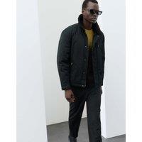 Autograph Faux Shearling Collar Jacket Black