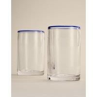 M&S Set of 2 Contrast Rim Hi Ball Glasses Blue