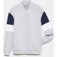M&S Cotton Rich Colourblock Zip Sweatshirt (6-16 Yrs) Grey