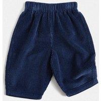 M&S Plain Elasticated Waist Cord Trousers Navy