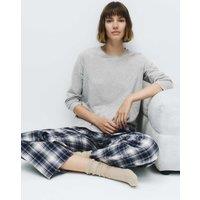 M&S Pure Cotton Striped Pyjama Set Grey Mix