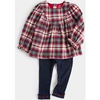 M&S 2pc Pure Cotton Checked Top & Bottom Outfit (0-5 Yrs) Red Mix