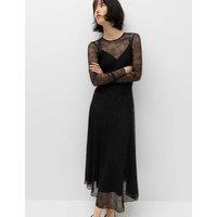 M&S Lace Midaxi Skater Dress Black