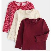 M&S 3pk Cotton Rich Patterned Tops Multi