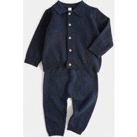 M&S Knitted Two Piece Outfit (0-3 Yrs) Navy