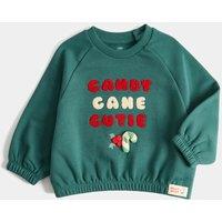 M&S Cotton Rich Christmas Jumper Green