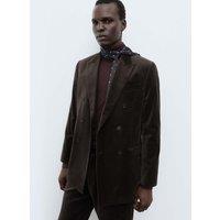Autograph Cotton Rich Velvet Stretch Suit Jacket Bitter Chocolate