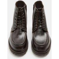 Autograph Leather Lace Up Casual Boots Dark Chocolate