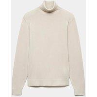 M&S Pure Cotton Roll Neck Jumper Putty