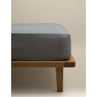 M&S Brushed Cotton Marl Deep Fitted Sheet Grey Marl