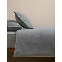 M&S Brushed Cotton Marl Bedding Set Grey Marl