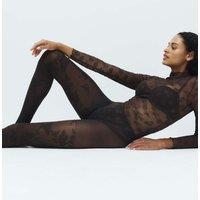 M&S Floral Mesh Tights Chocolate