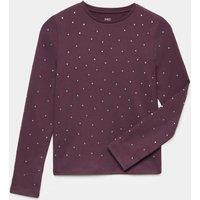 M&S Diamant Long Sleeve Top (6-16 Yrs) Blackberry