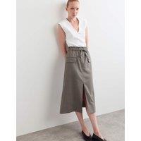 JAEGER Wool Rich Midi Utility Skirt Charcoal