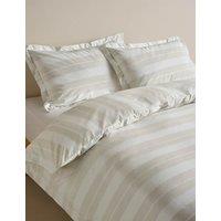 M&S Egyptian Cotton Wide Stripe Printed Bedding Set Linen