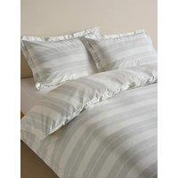 M&S Egyptian Cotton Wide Stripe Printed Bedding Set Dove